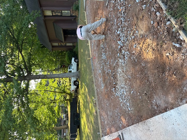 Site grading and form setup for new pour